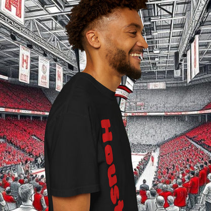 Houston Unisex Garment-Dyed T-Shirt, Stadium Shirt, College Spirit Wear, Casual Tee, Game Day Apparel, Fan Gear