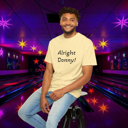Vintage Garment-Dyed T‑Shirt — Minimal Retro Bowling Vibe, Lebowski Reference, Alright Donny
