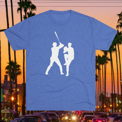 Baseball Stars Silhouette Tee – Batter & Pitcher Graphic Crew Shirt
