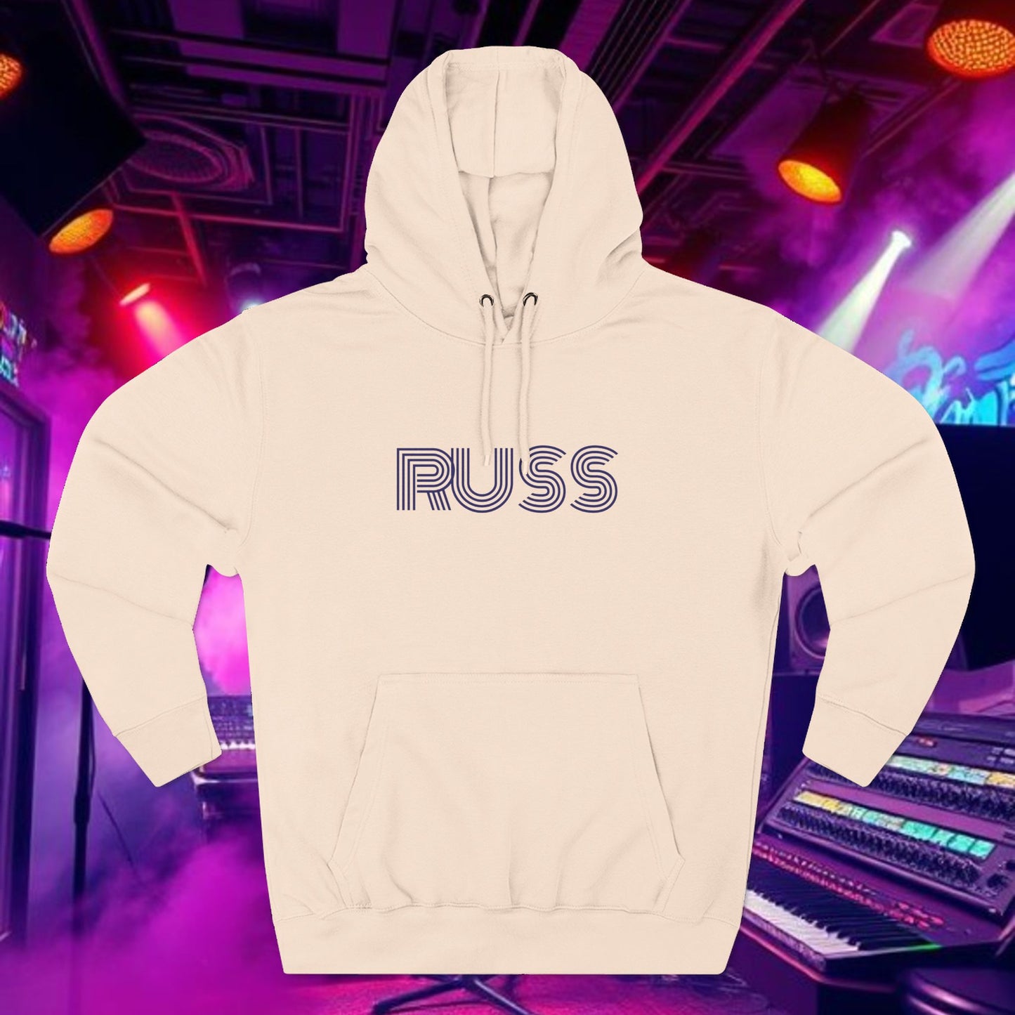 Russ Fleece Hoodie with RUSS Design, Perfect for Relaxation, Gifts, and Casual Outings, Urban Fashion, Rapper Hoodie