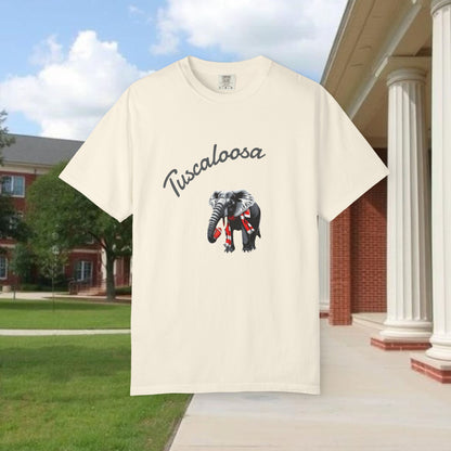 Tuscaloosa Elephant T-Shirt — University Pride Vintage Campus Tee, Soft-Style, Perfect T-Shirt for Gameday and the Tailgate