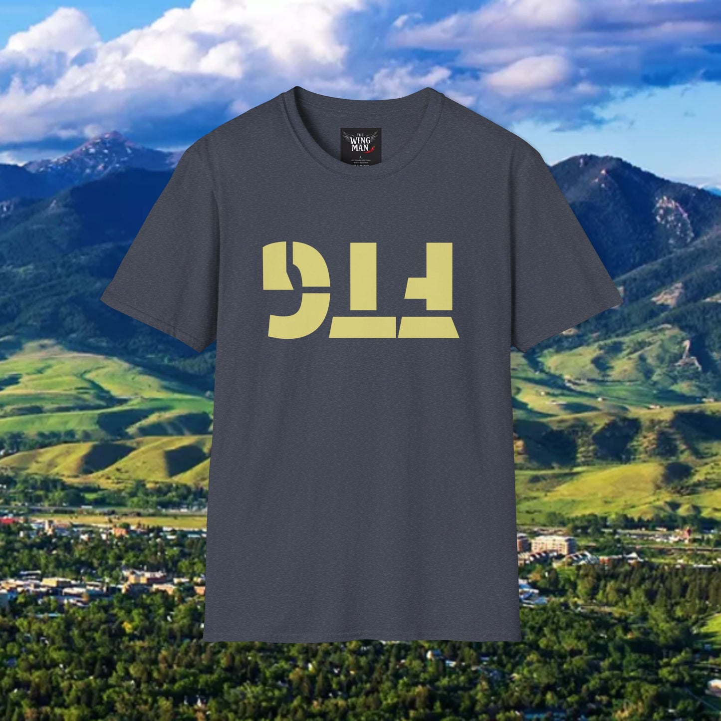 Upside Down FTG Unisex Softstyle T-Shirt - Trendy Fashion Tee, Everyday Comfort, Gift for Bobcat Fans, Gameday Wear, Relaxed Style