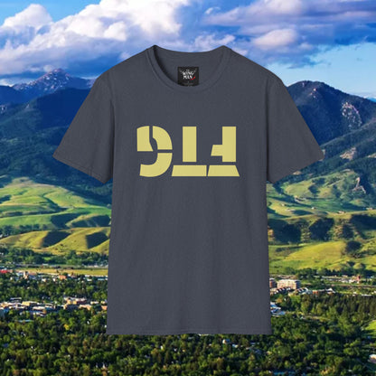 Upside Down FTG Unisex Softstyle T-Shirt - Trendy Fashion Tee, Everyday Comfort, Gift for Bobcat Fans, Gameday Wear, Relaxed Style