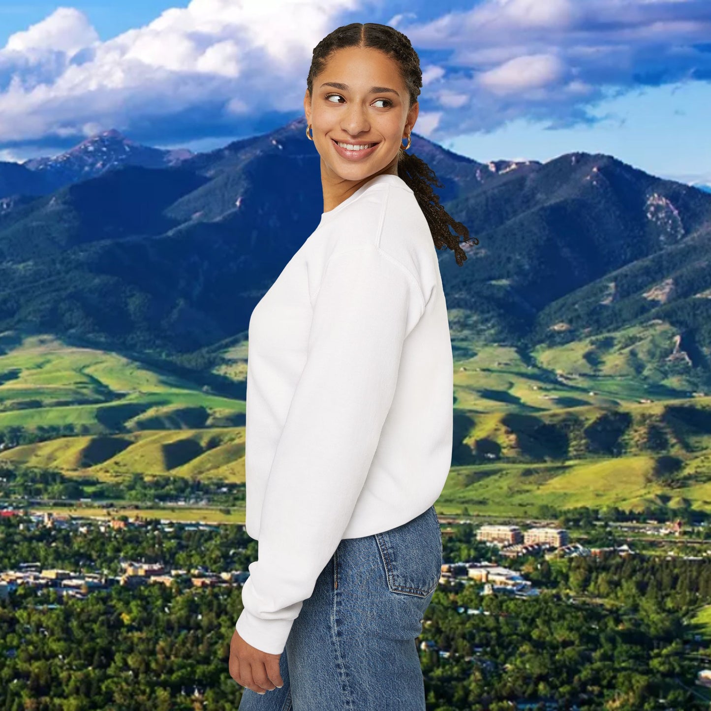 Montana 41 Crewneck Sweatshirt — State Outline Graphic