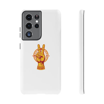 Victory Themed Stylish Phone Case - Tough Cases with Peace Sign Design, Customizable Phone Covers, Gift for Tojan Fans, Trendy Accessories