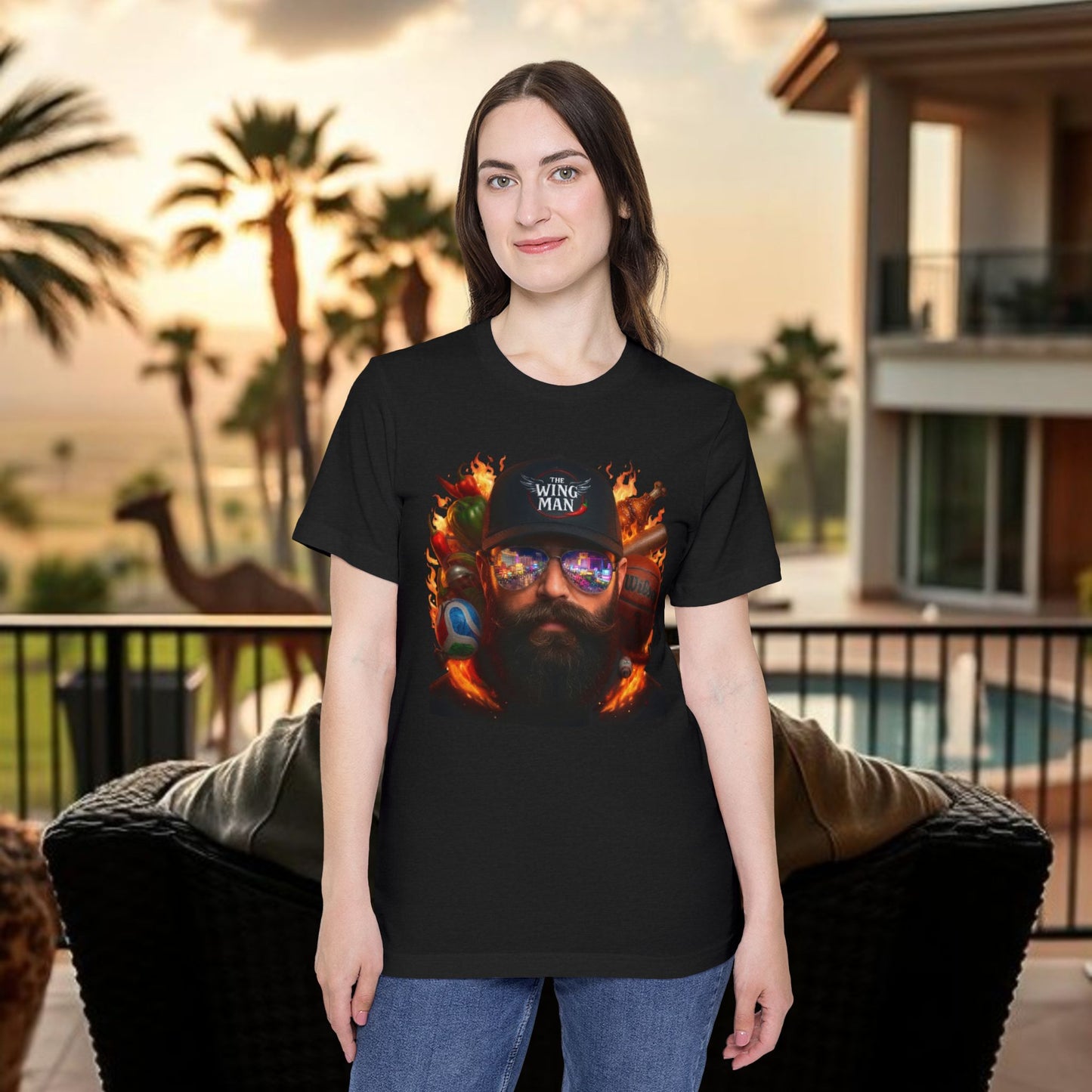 The Wing Man on X T-Shirt for Sports Gamblers and Fans of The Wing Man