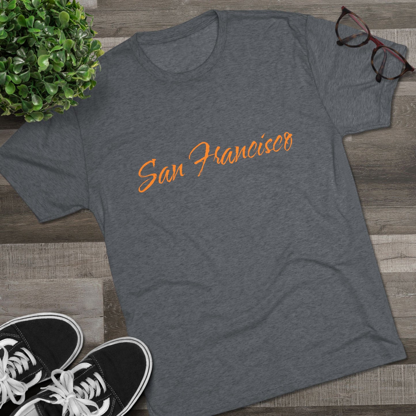 San Francisco Script Tee — Minimal City Skyline Graphic T‑Shirt, Perfect for Gameday, Tri-Blend