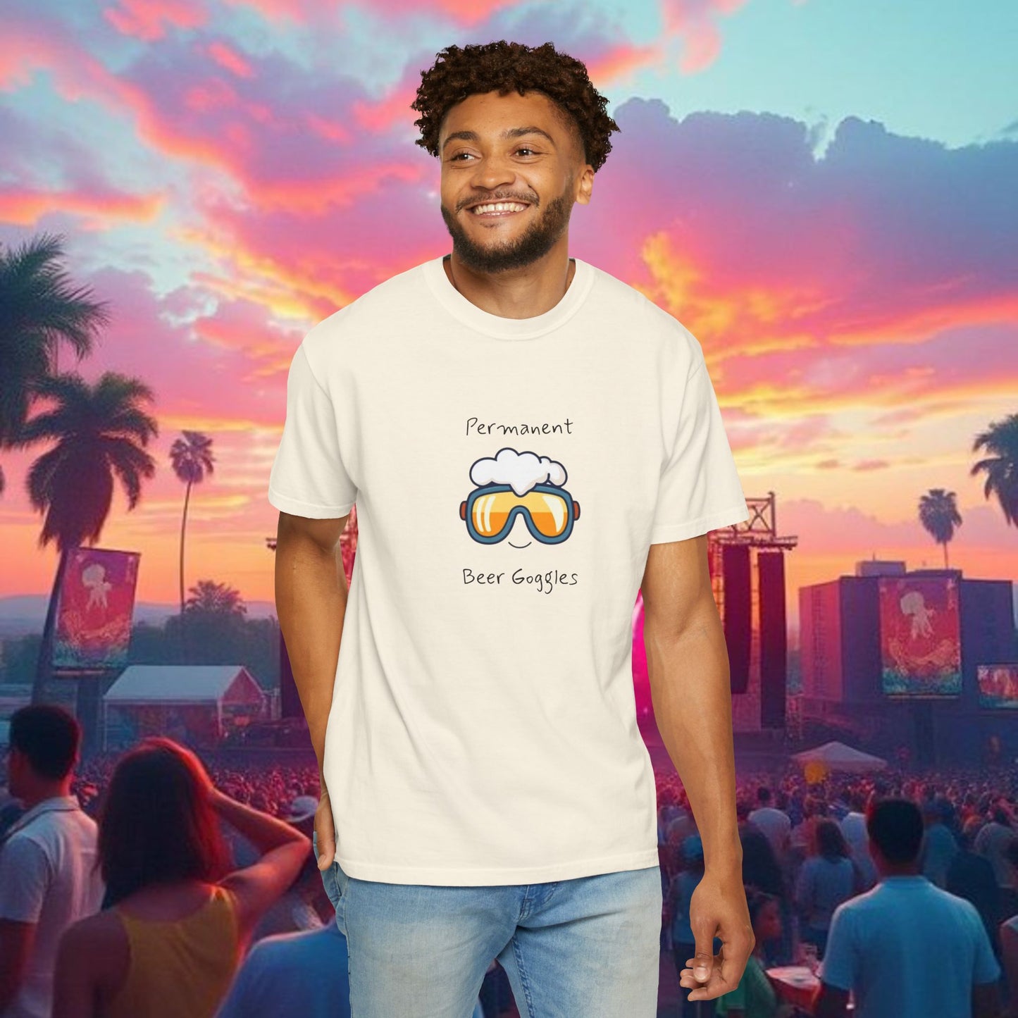 Unisex Beer Goggles Tee, Comedy T-Shirt, Festival Shirt, Funny Summer Tee, Barbecue Outfit, Gift for Beer Lovers