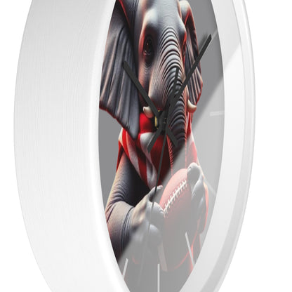 Playful Elephant Football Wall Clock, Unique Home Decor, Gift for Sports Lovers, Children's Room Decor, Fun Wall Art