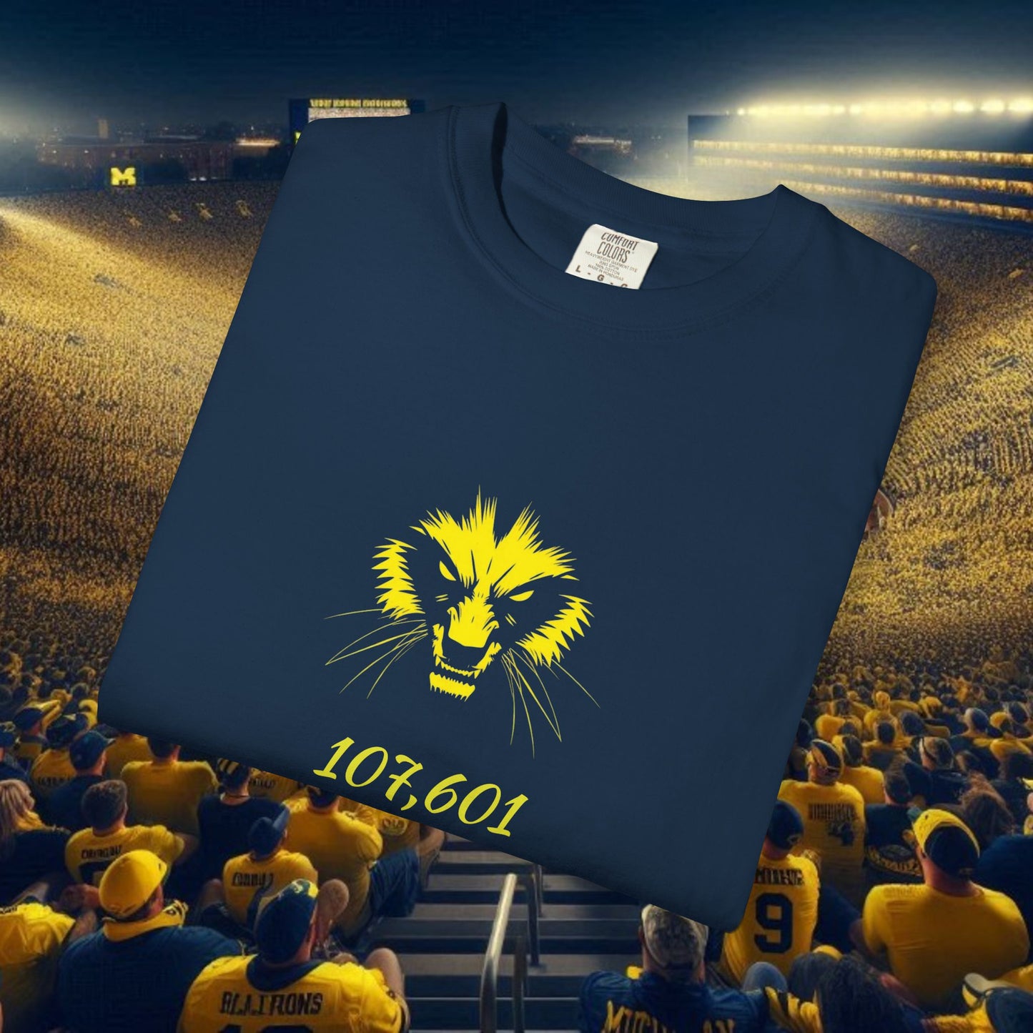The Big House T-Shirt with Lion Design, Casual Wear, College Sports Apparel, Gift for Him/Her, Graphic Tee for Events, Fan Merchandise