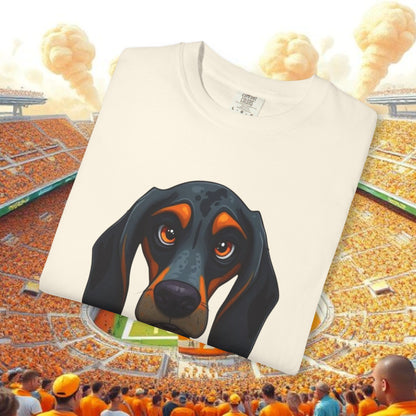 Garment-Dyed Dog Portrait T-Shirt, Sports Fans, Gameday Gift, Casual Wear, Unisex Tee, Perfect for Tailgates