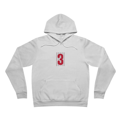 Cozy Unisex Hoodie with Bold Number 3 Design, Casual Wear, Street Fashion, Team Spirit, Gift for Sports Fans