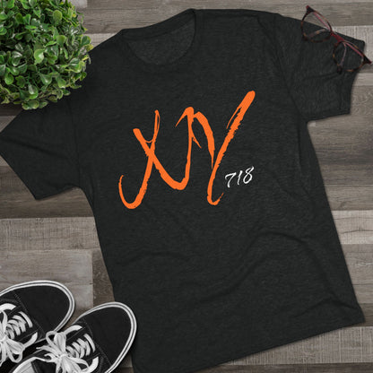 NYC Retro Graphic Tee — 'NY' Repeat & XV 718 Script City T‑Shirt