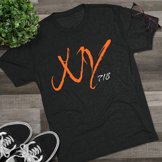 NYC Retro Graphic Tee — 'NY' Repeat & XV 718 Script City T‑Shirt