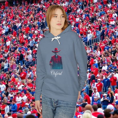 Oxford Lightweight Hoodie, Unisex Casual Wear, Perfect for Game Days, Gift for Sports Fans, Western Style Sweatshirt