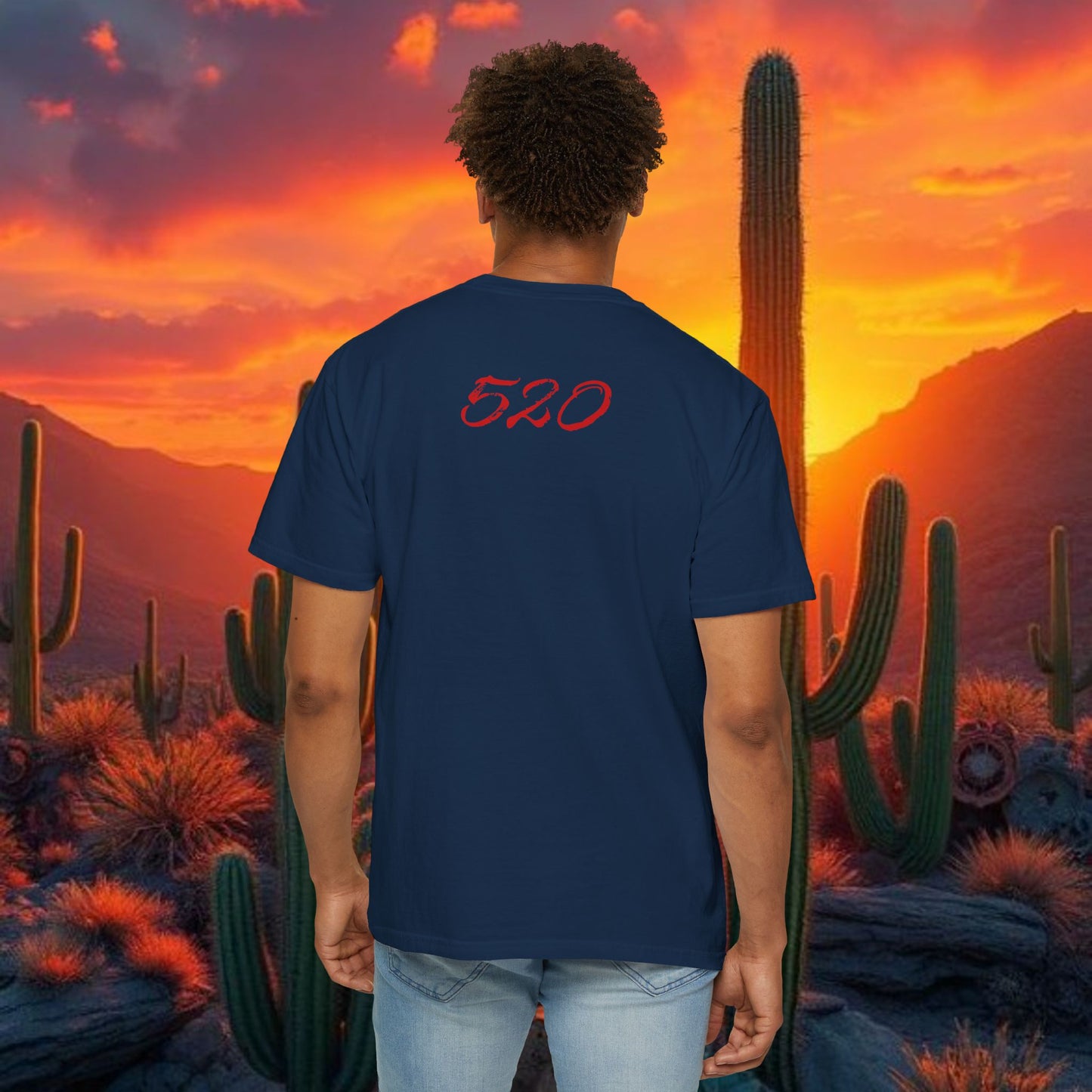 Tucson Arizona Area Code T-Shirt — 520 Back Print, Southwestern Travel Tee, Soft-Style