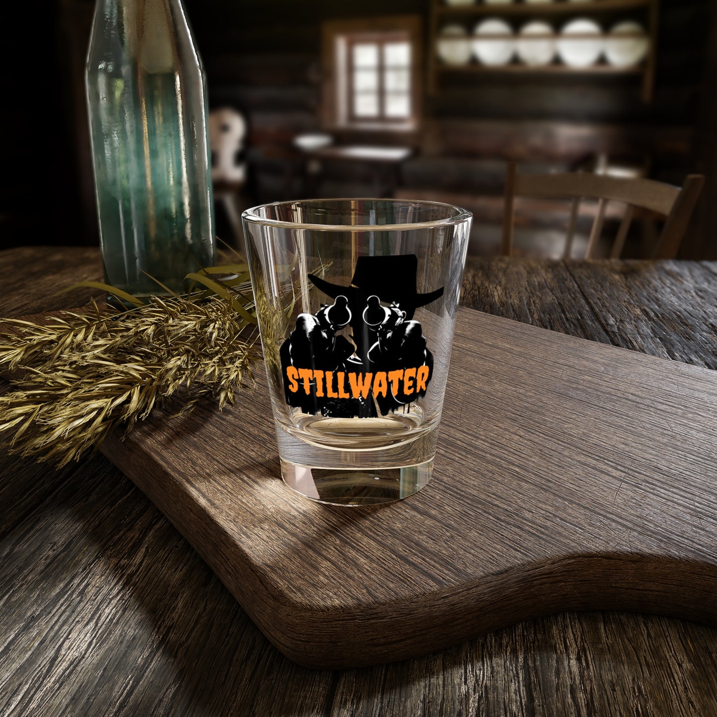 Stillwater-Themed Shot Glass, Perfect for Parties, Gifts, Collectibles, Home Bars, 21st Birthday Celebrations
