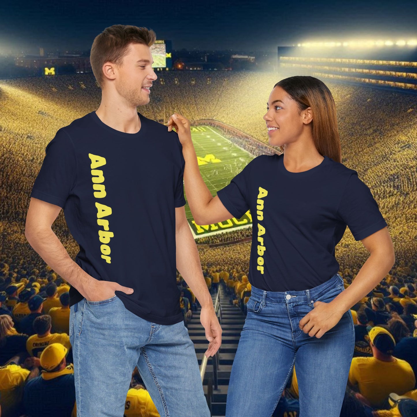 Ann Arbor Unisex Tee, College Spirit Shirt, Game Day Apparel, Casual Wear, Unique Graphic Tee
