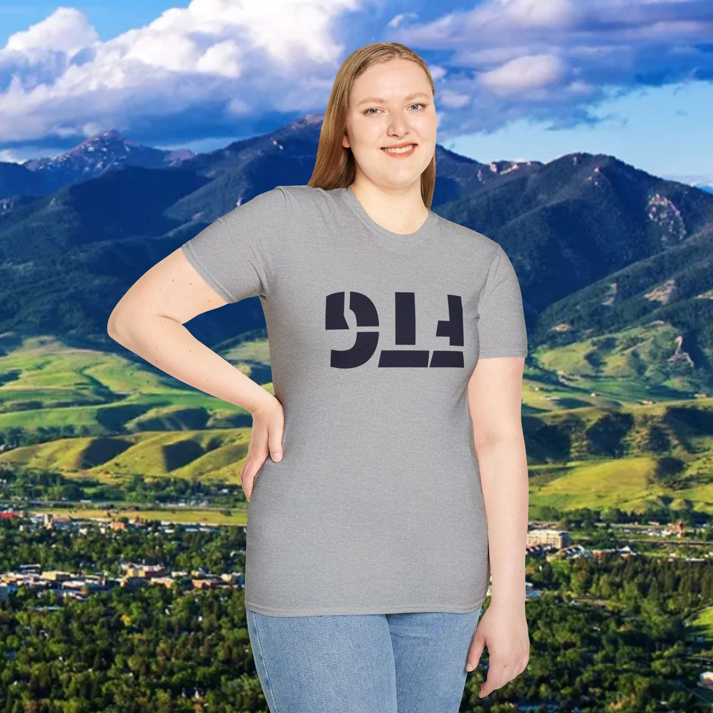 Upside Down FTG Unisex Softstyle T-Shirt - Trendy Fashion Tee, Everyday Comfort, Gift for Bobcat Fans, Gameday Wear, Relaxed Style