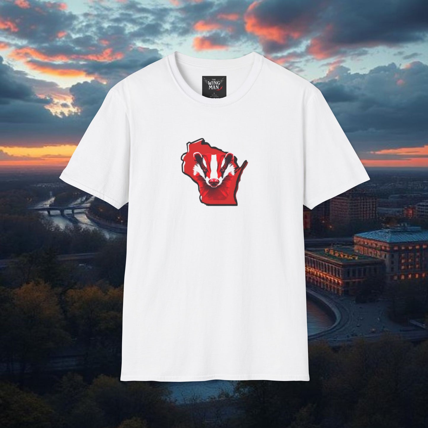 Wisconsin Softstyle T-Shirt, Unisex Tee, College Apparel, Game Day Shirt, Casual Wear, Gift for Fans
