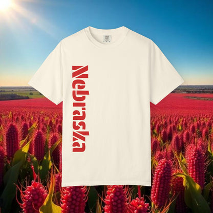 Lincoln Nebraska Area Code T-Shirt — White Tee with Red "Nebraska" & 402 Back Print, Soft-Style T-Shirt