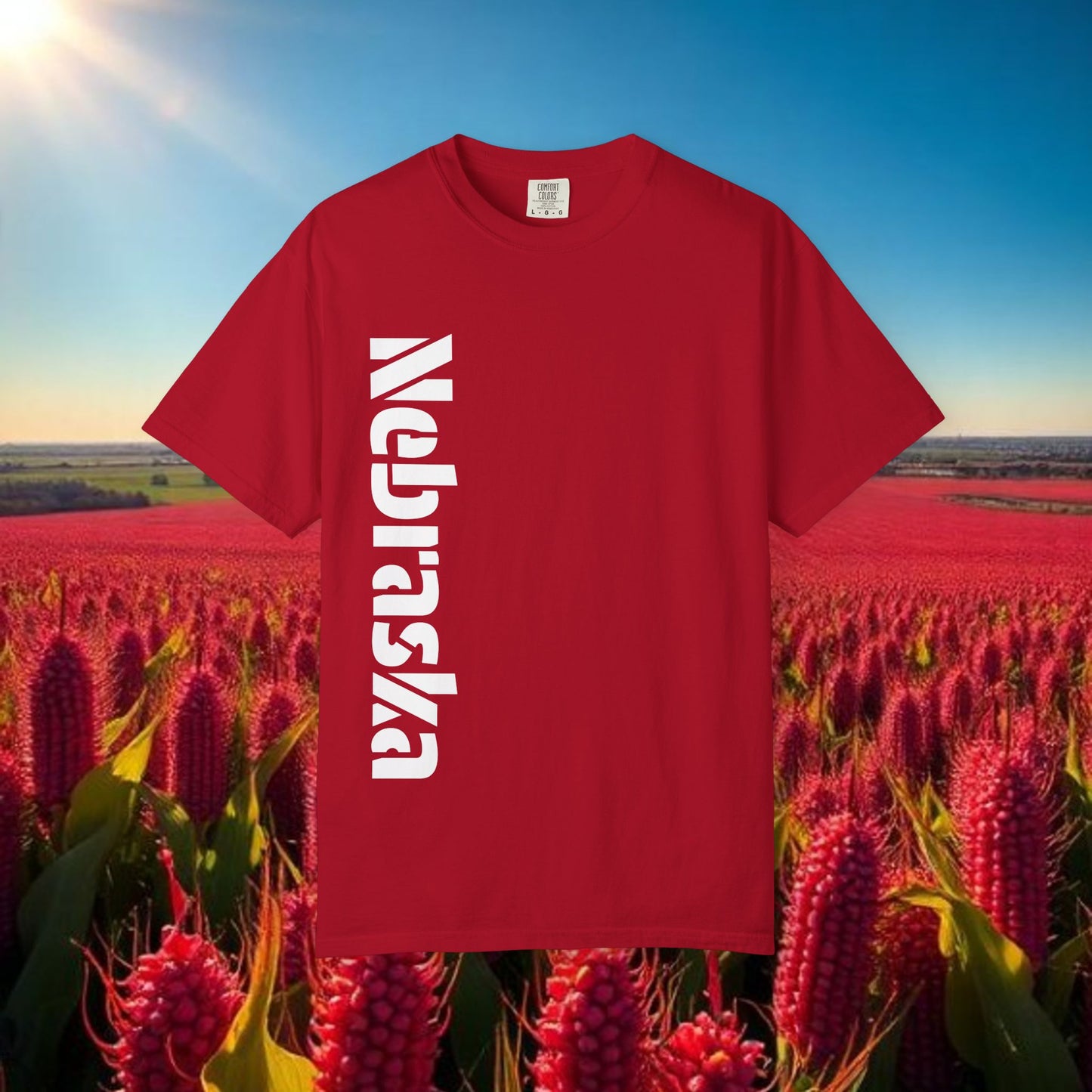 Lincoln Nebraska Area Code T-Shirt — White Tee with Red "Nebraska" & 402 Back Print, Soft-Style T-Shirt