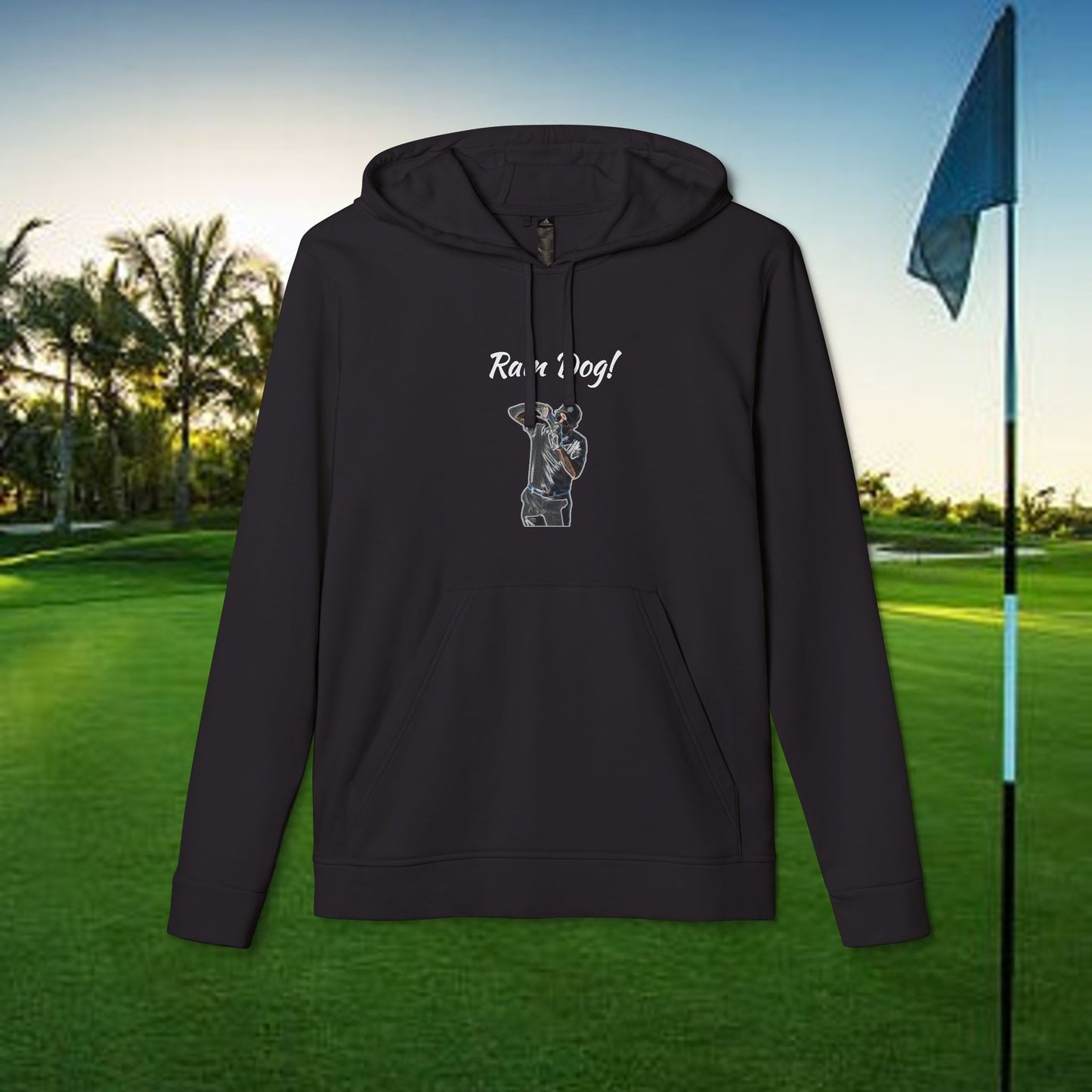 Unisex Fleece Hoodie with 'Rain Dog!' Design | Cozy Sweatshirt for Golf Lovers, Casual Layer, Gift Idea, Everyday Wear