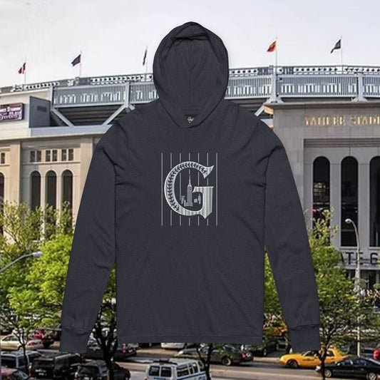 Giancarlo Inspired Hooded Long Sleeve Tee with Vintage Game Logo, Sports Apparel, Casual Wear, Gift for Baseball Fans