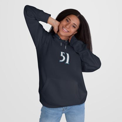 Legends #51 Hooded Sweatshirt - Cozy Gift for Him/Her, Casual Wear, Seattle in Japanese, Streetwear