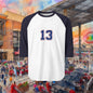 Baseball Stars Raglan Shirt, Unisex Tee for Sports Lovers, Perfect Gift for Game Day, Casual Outfit, Team Spirit Wear, Number 13 Shirt
