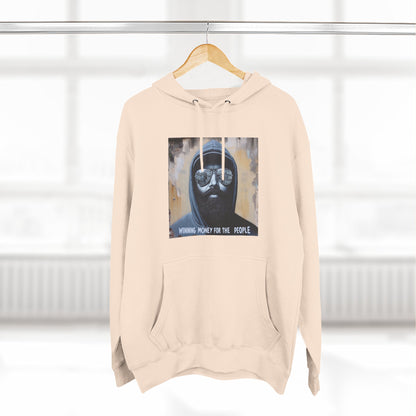 Wing Man "Winning Money for the People" Fleece Hoodie - Urban Style, Cozy Wear, Graphic Sweatshirt, Gift for Him, Artistic Fashion