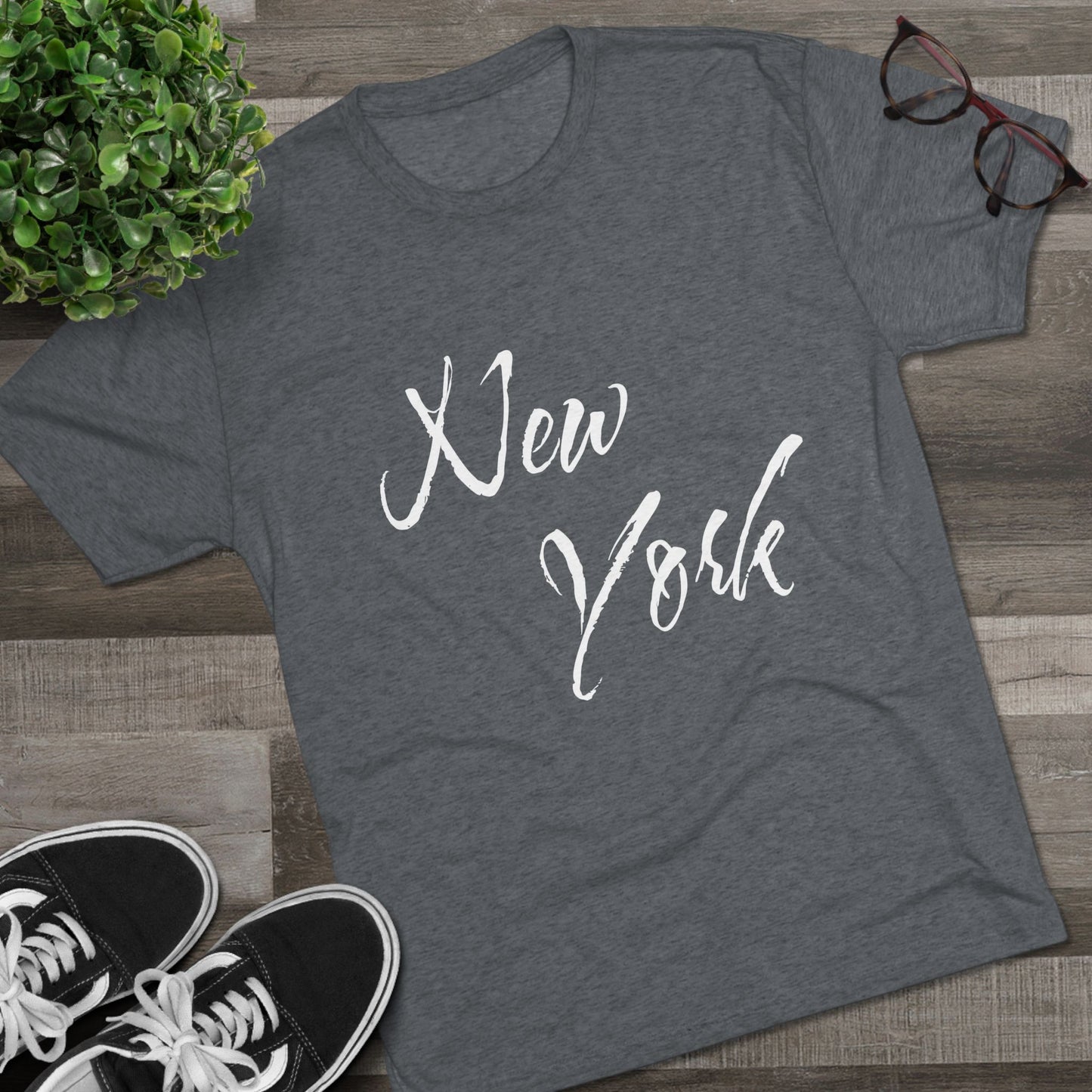 New York Script & NYNY Graphic Tee, Tri-Blend T-Shirt, Super Soft