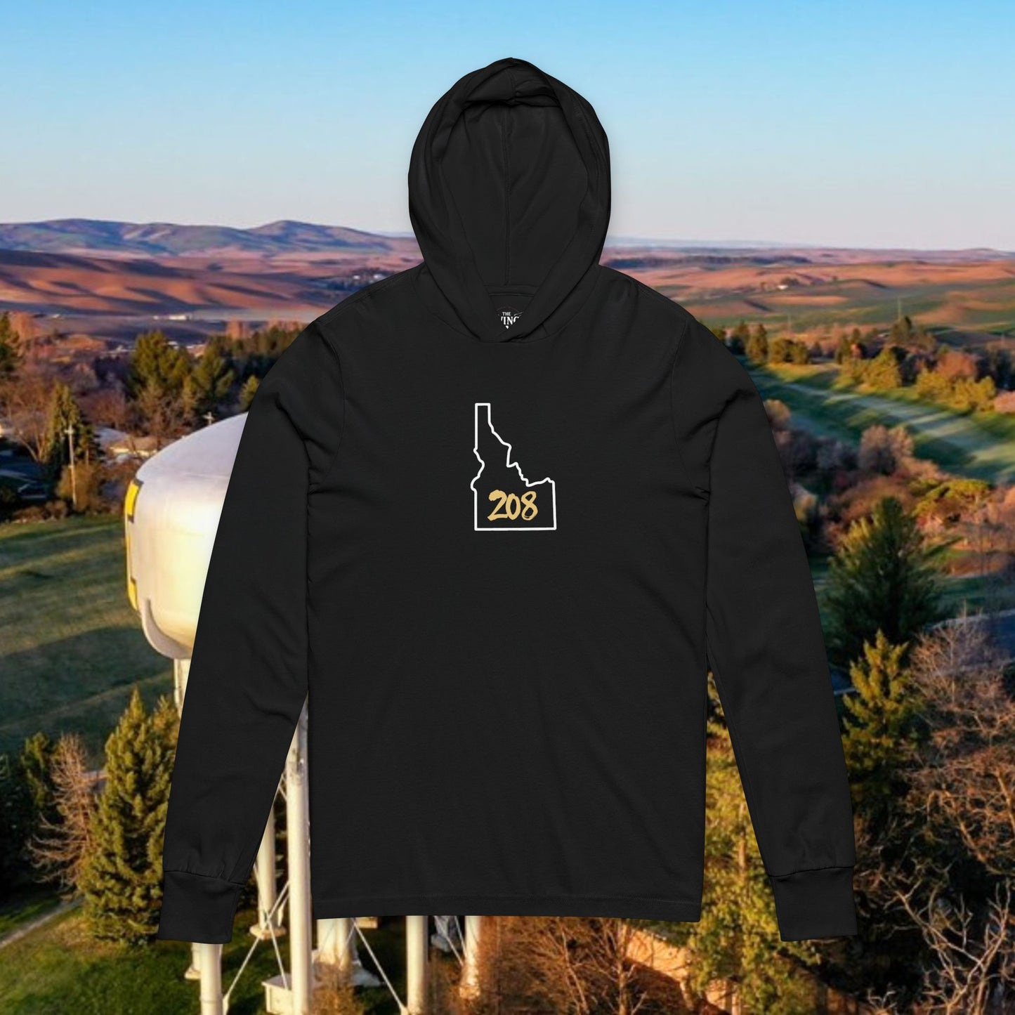 Idaho 208 Unisex Hooded Long Sleeve Tee, Casual Hoodie, Travel Apparel, Gift for Idahoans, Birthday Gift, Outdoor Wear