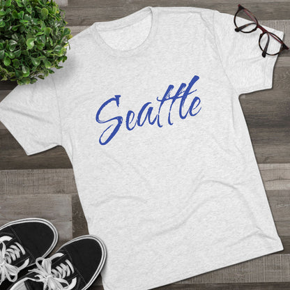 Seattle Script Tee — Casual City Souvenir T-Shirt, Perfect for Gameday, Tri-Blend Soft Material