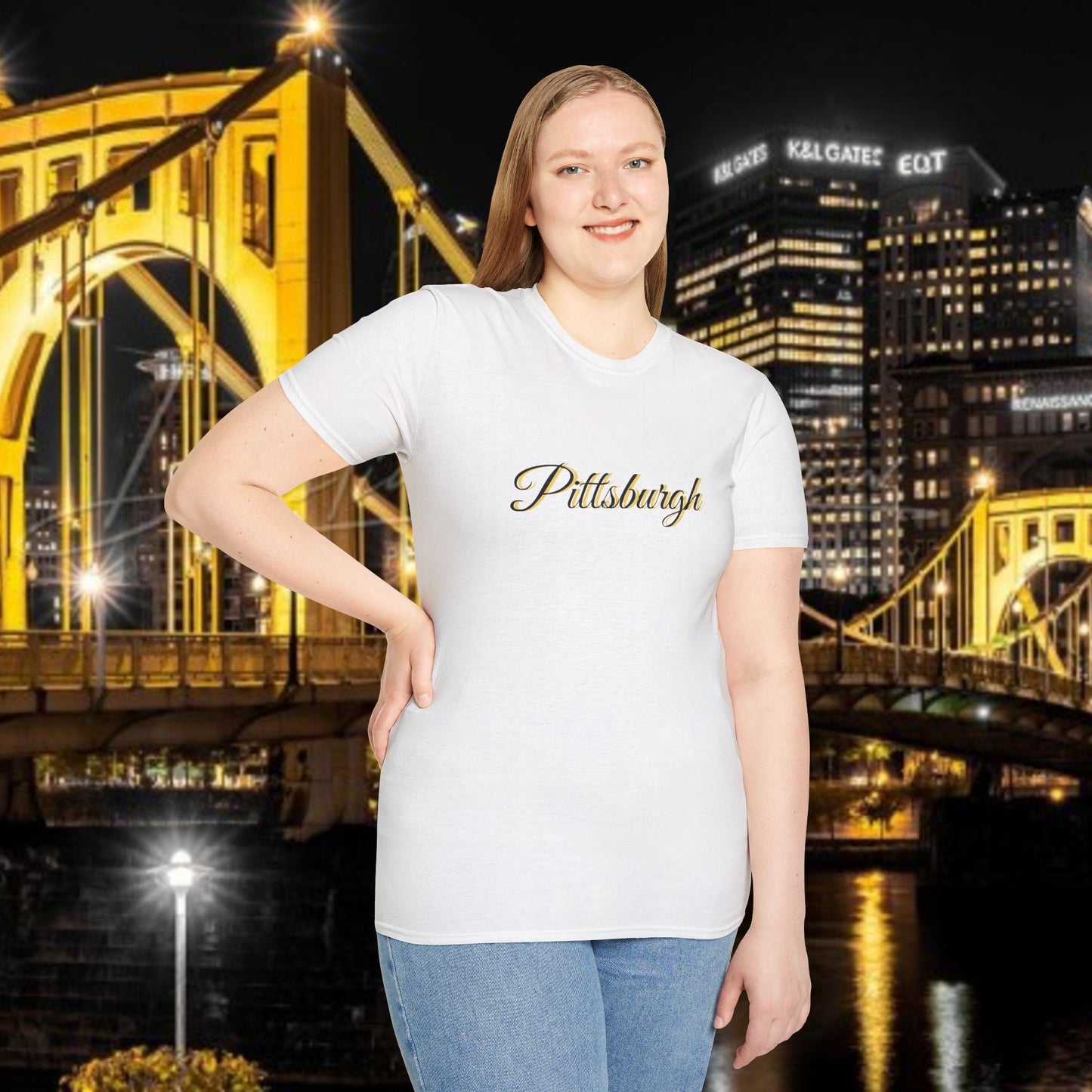 Pittsburgh Softstyle Tee, Unisex Graphic T-Shirt, Casual Wear, Sports Fan Apparel, Gift for Him/Her