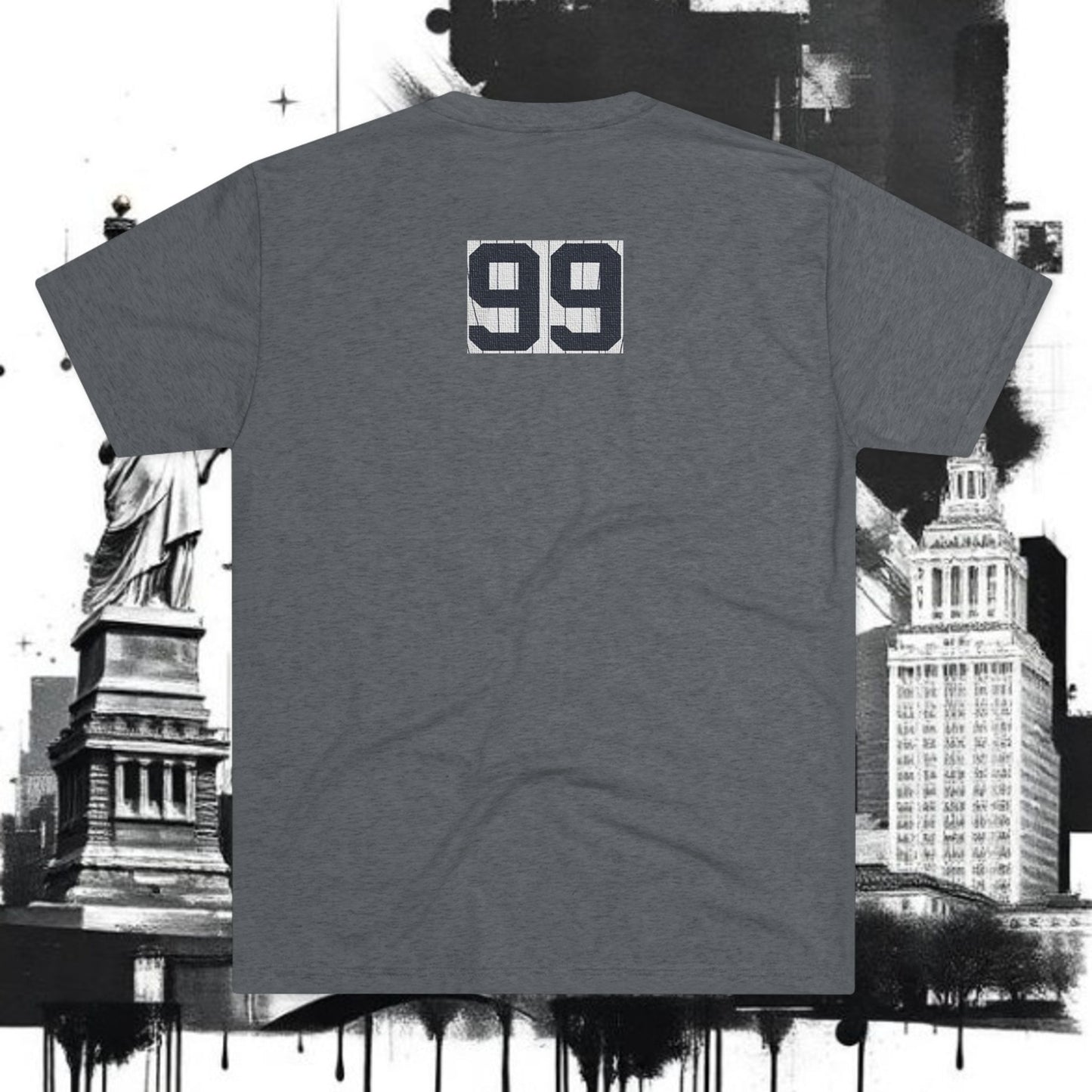 Baseball Stars 99 Batter Tee — Athletic Player Silhouette T-Shirt with '99' Back Number, Tri-Blend