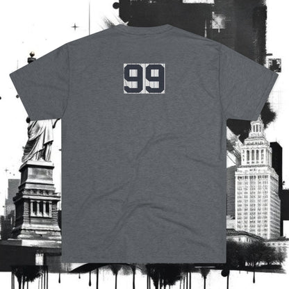 Baseball Stars 99 Batter Tee — Athletic Player Silhouette T-Shirt with '99' Back Number, Tri-Blend