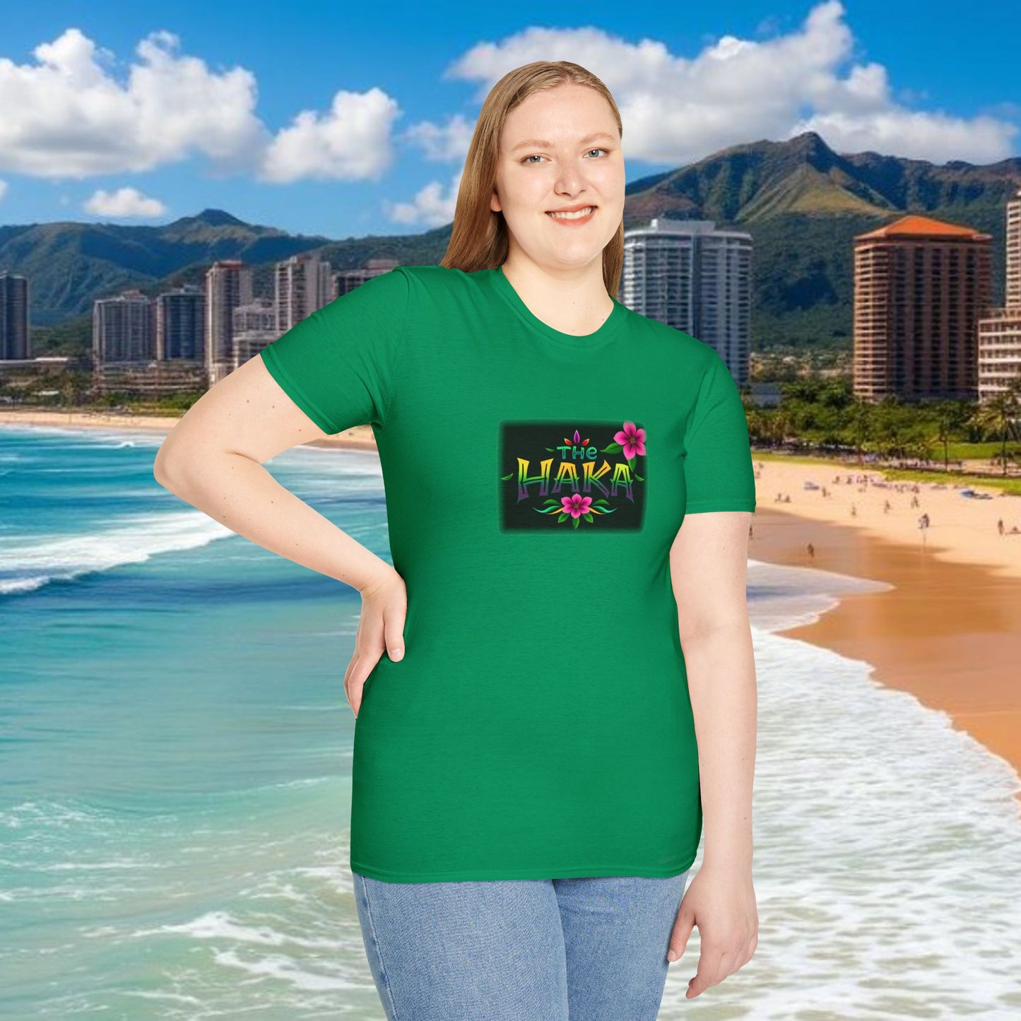 T-Shirt with HAKA Design, Tropical Vibe Tee, Perfect for Hawaii Fans, Unisex Graphic Tee, Summer Essentials, Gift for Friends