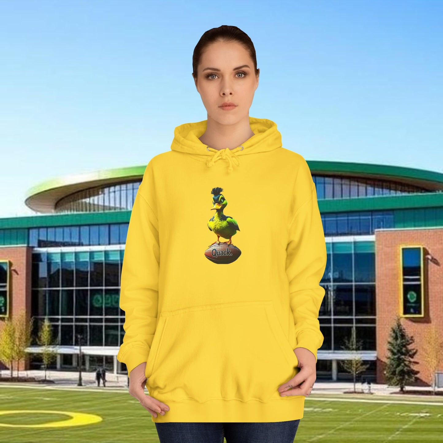 Football Hoodie with Fun Design, Unisex Hoody for Campus Life, Perfect Gift for Students, Cozy Sweatshirt for Game