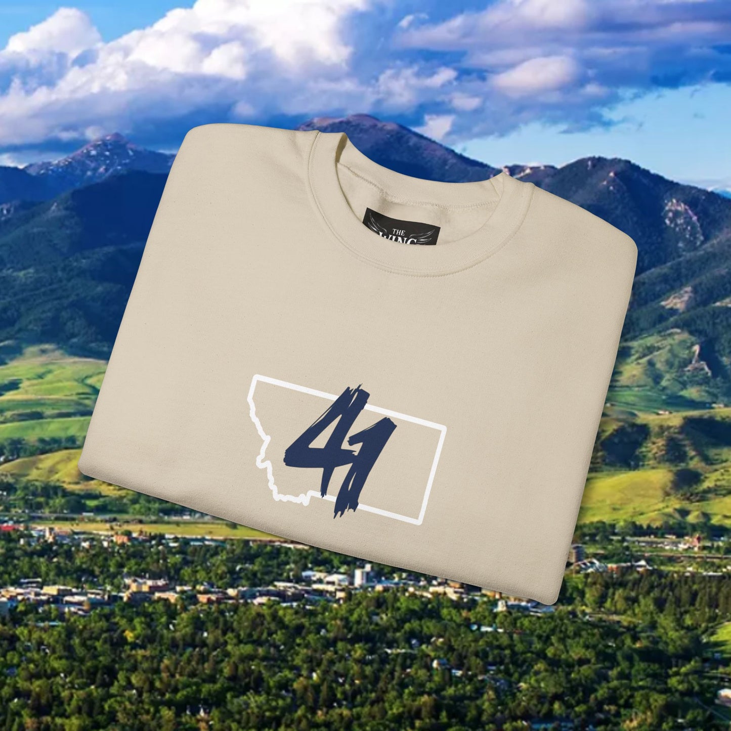 Montana 41 Crewneck Sweatshirt — State Outline Graphic