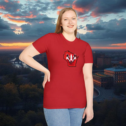 Wisconsin Softstyle T-Shirt, Unisex Tee, College Apparel, Game Day Shirt, Casual Wear, Gift for Fans
