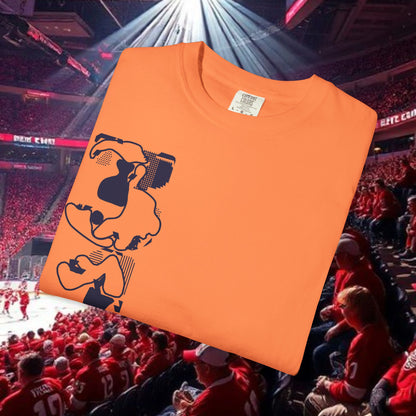 Detroit T-Shirt — Vertical Mascot Graphic with 'Detroit' Script