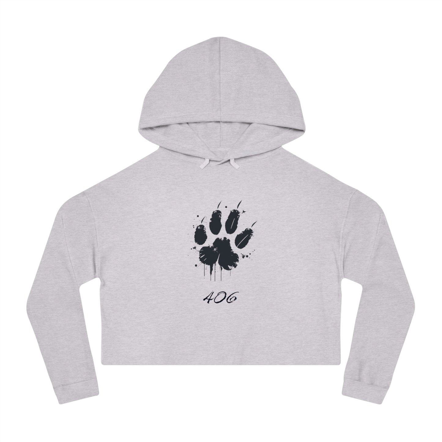 Bobcat Paw Print Cropped Hoodie, Tailgate Sweatshirt, College Football Game Day Top, Women's Hooded Sweater, Bobcat Lover Gift, Animal Print