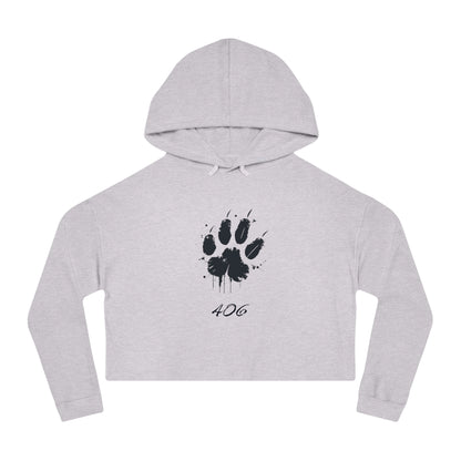 Bobcat Paw Print Cropped Hoodie, Tailgate Sweatshirt, College Football Game Day Top, Women's Hooded Sweater, Bobcat Lover Gift, Animal Print