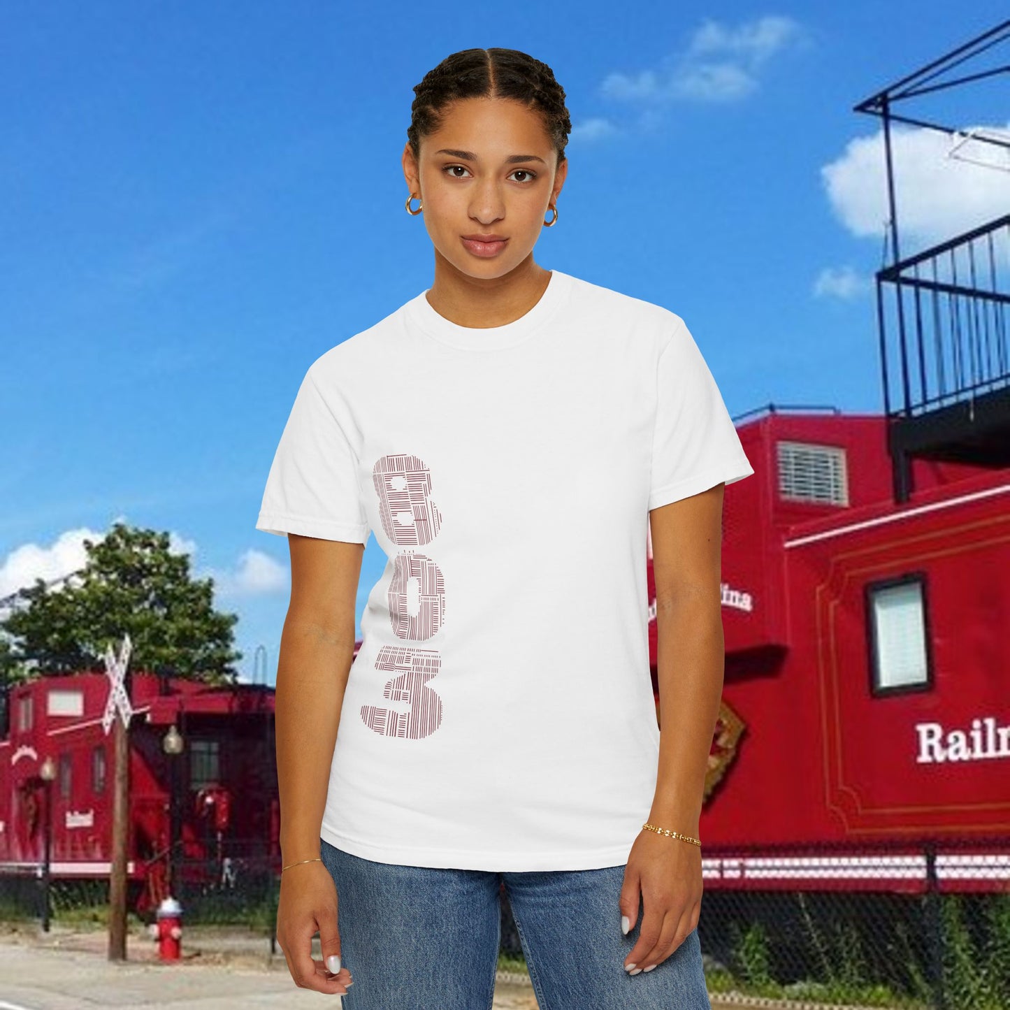 Rooster Graphic T-Shirt — Vertical '803' Design & Bold Red Rooster