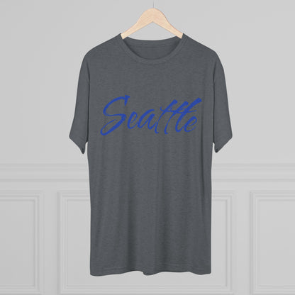 Seattle Script Tee — Casual City Souvenir T-Shirt, Perfect for Gameday, Tri-Blend Soft Material