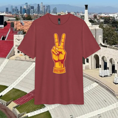 Victory Sign T‑Shirt — Retro Orange & Yellow Graphic Tee