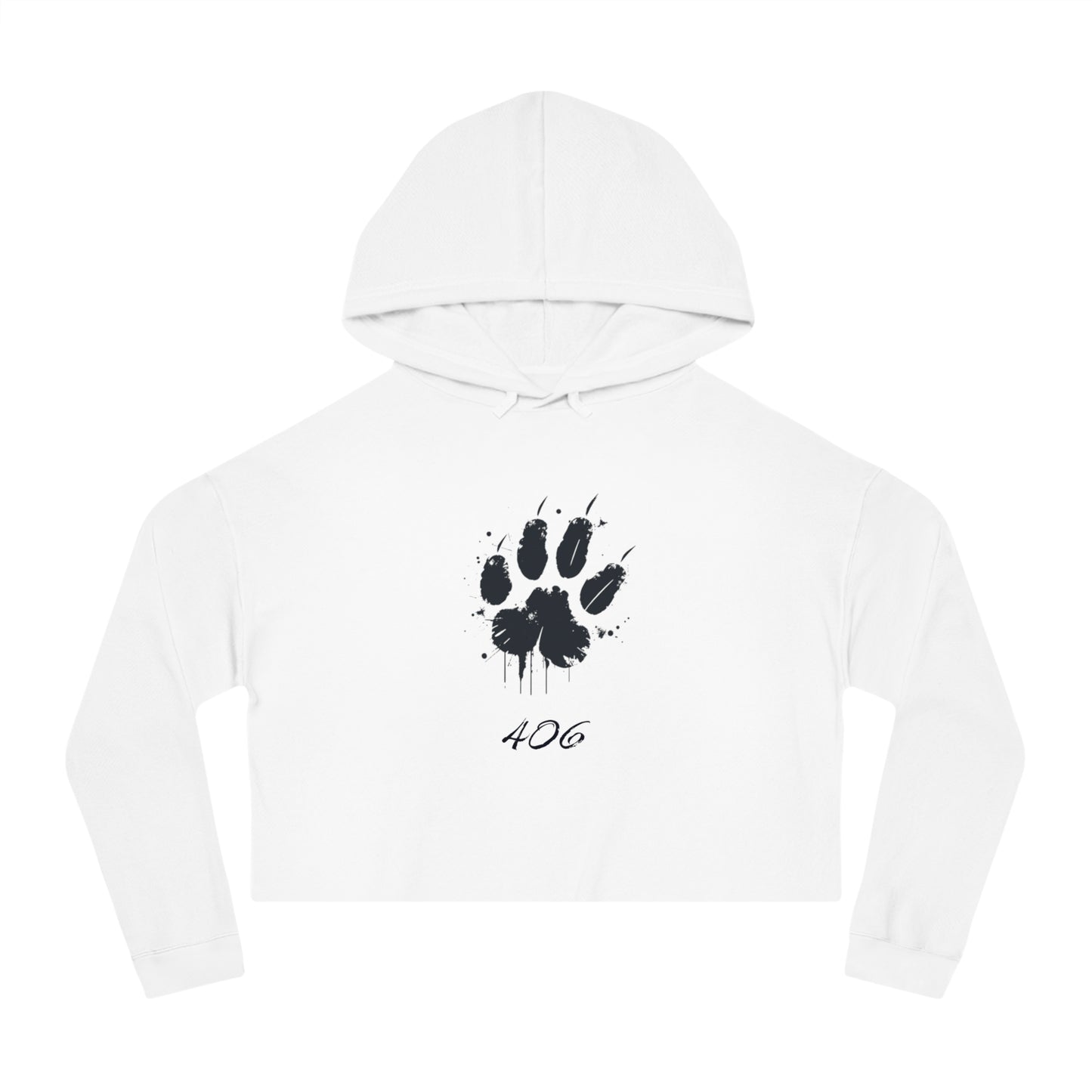 Bobcat Paw Print Cropped Hoodie, Tailgate Sweatshirt, College Football Game Day Top, Women's Hooded Sweater, Bobcat Lover Gift, Animal Print