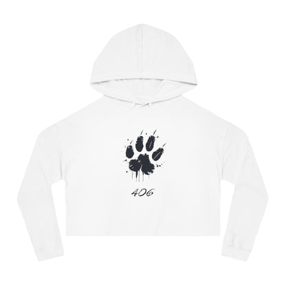 Bobcat Paw Print Cropped Hoodie, Tailgate Sweatshirt, College Football Game Day Top, Women's Hooded Sweater, Bobcat Lover Gift, Animal Print
