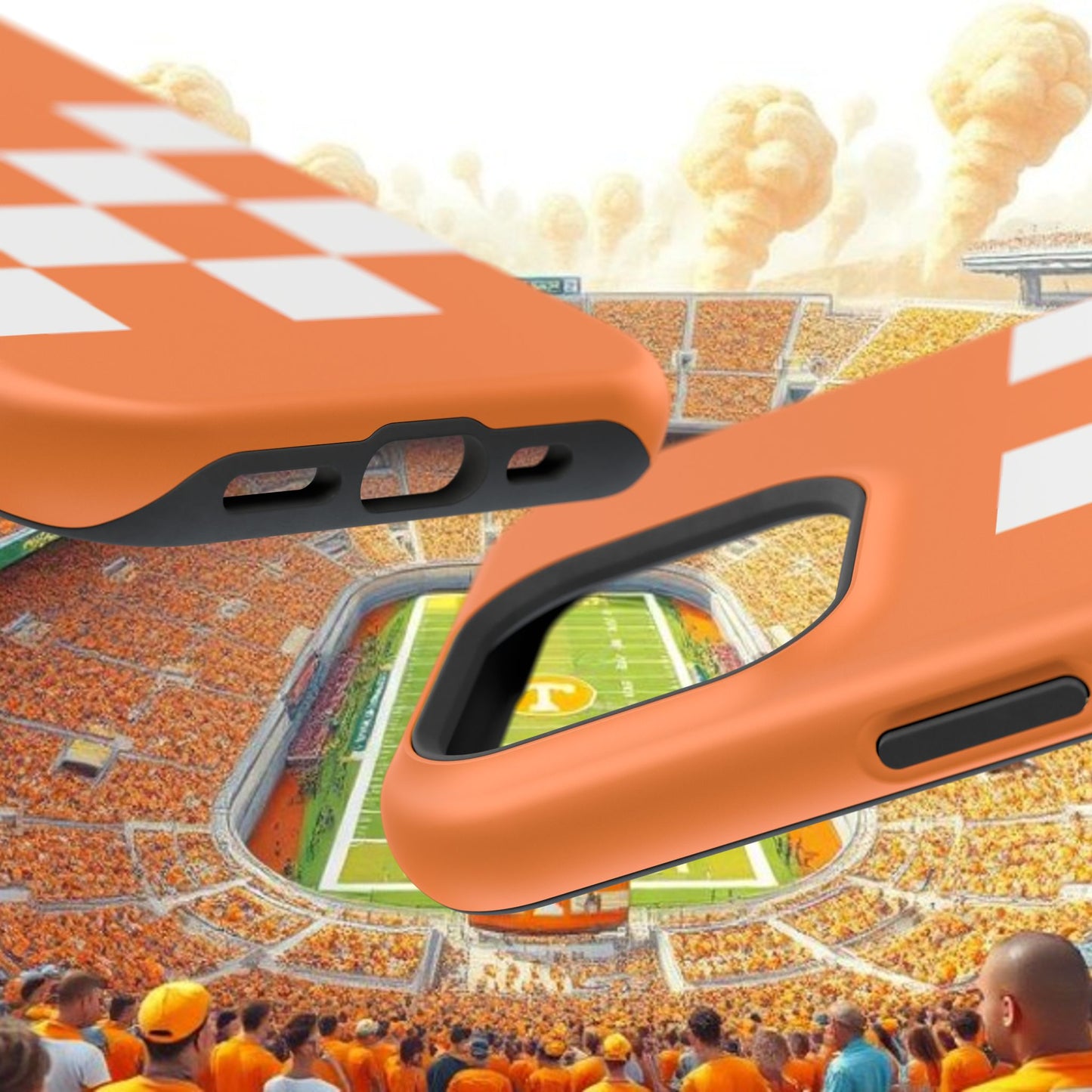 Vibrant Checkerboard Magnetic Tough Cases for Phones, Sports Fans' Accessory, Durable Protection, Tennessee Design, Custom Cases, Gift Ideas